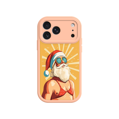 Santa Claus phone case with red polka-dot bikini