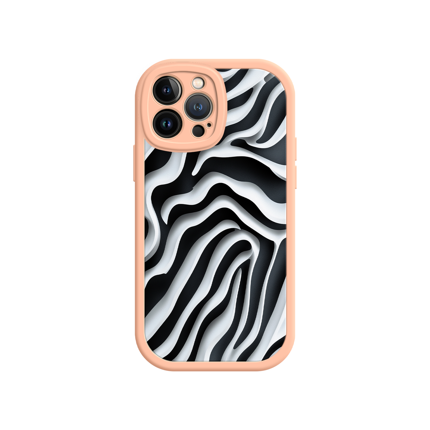 #MC0040 Factory Wholesale Zebra Pattern iPhone 17 Case – Black & White Protective Cover for iPhone 16 Pro / Max