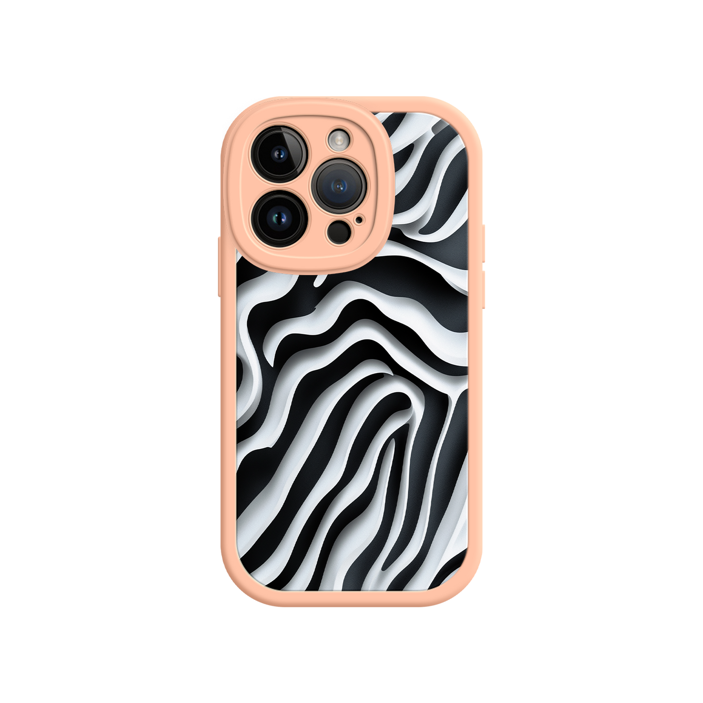 #MC0040 Factory Wholesale Zebra Pattern iPhone 17 Case – Black & White Protective Cover for iPhone 16 Pro / Max