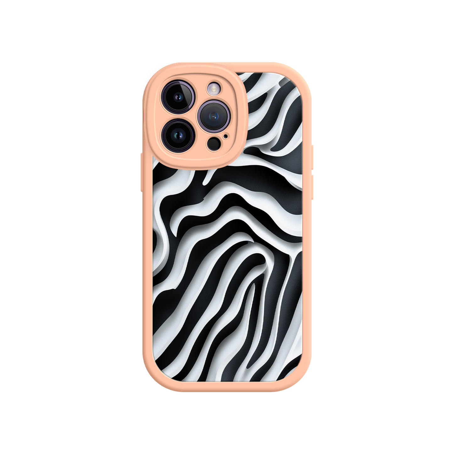 #MC0040 Factory Wholesale Zebra Pattern iPhone 17 Case – Black & White Protective Cover for iPhone 16 Pro / Max