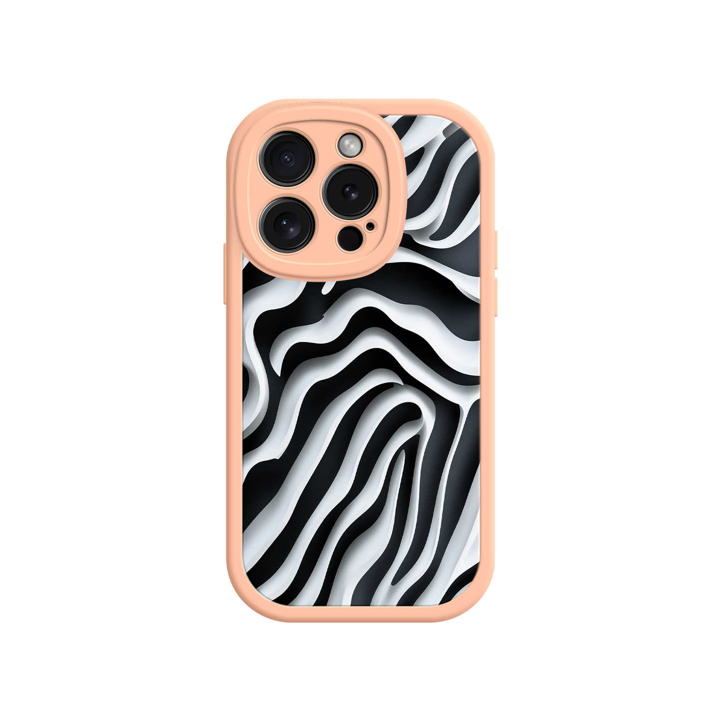 #MC0040 Factory Wholesale Zebra Pattern iPhone 17 Case – Black & White Protective Cover for iPhone 16 Pro / Max