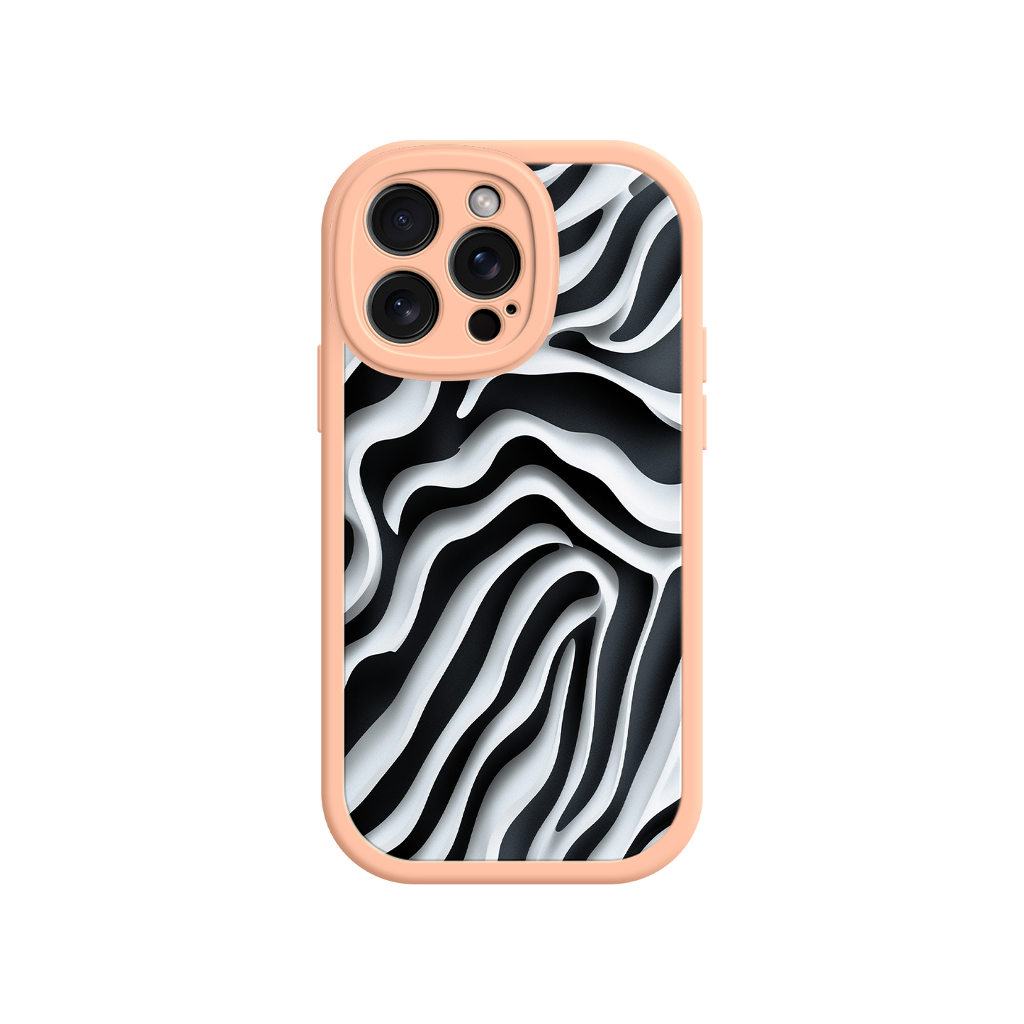 #MC0040 Factory Wholesale Zebra Pattern iPhone 17 Case – Black & White Protective Cover for iPhone 16 Pro / Max