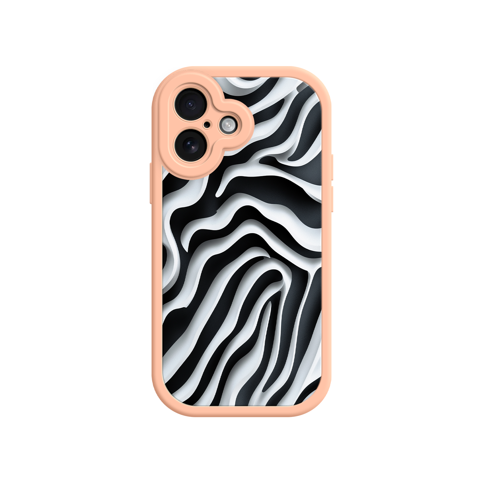 Zebra Pattern iPhone 17 Case – Black & White Protective Cover for iPhone 16 Pro / Max