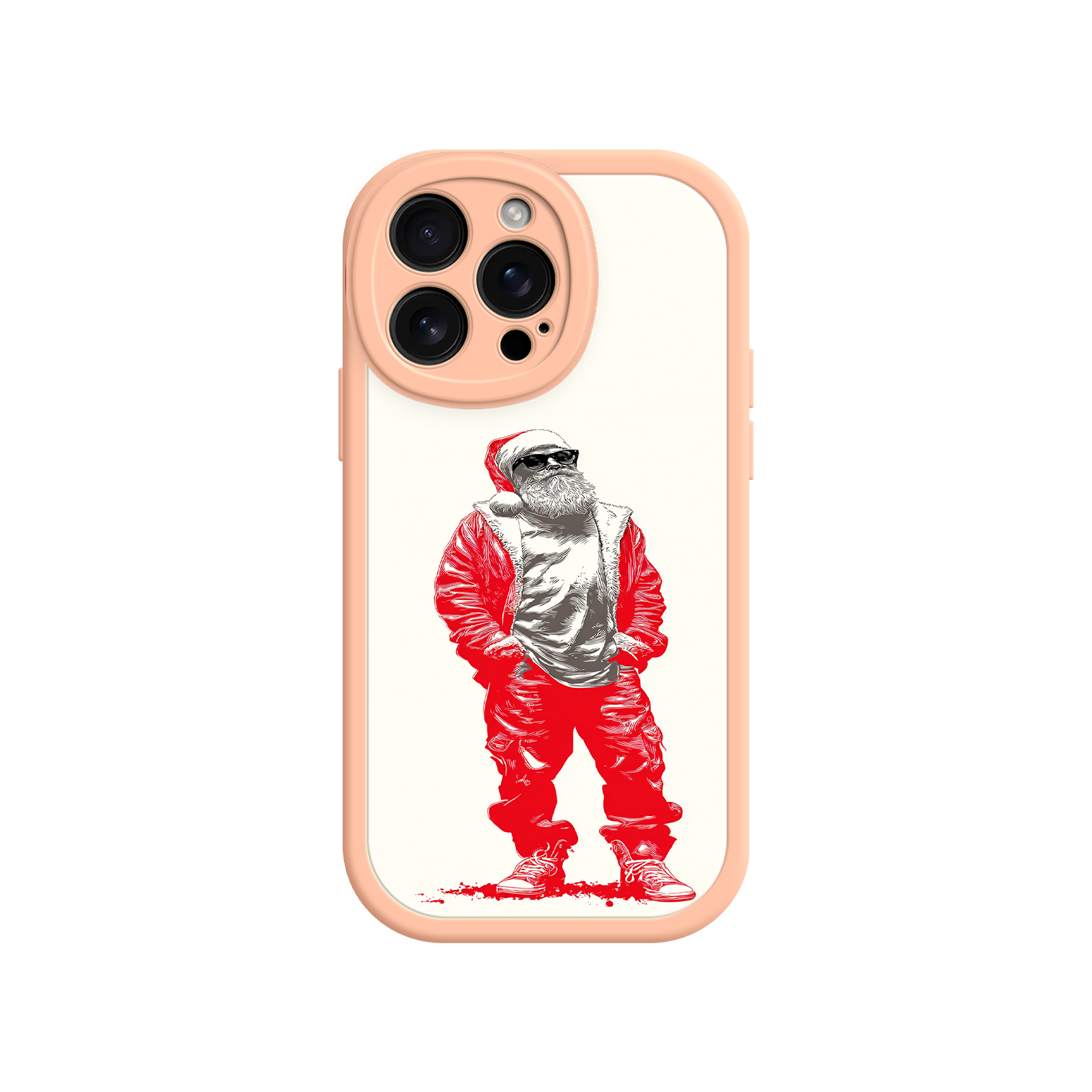 Fashion-forward Santa Claus phone case in red