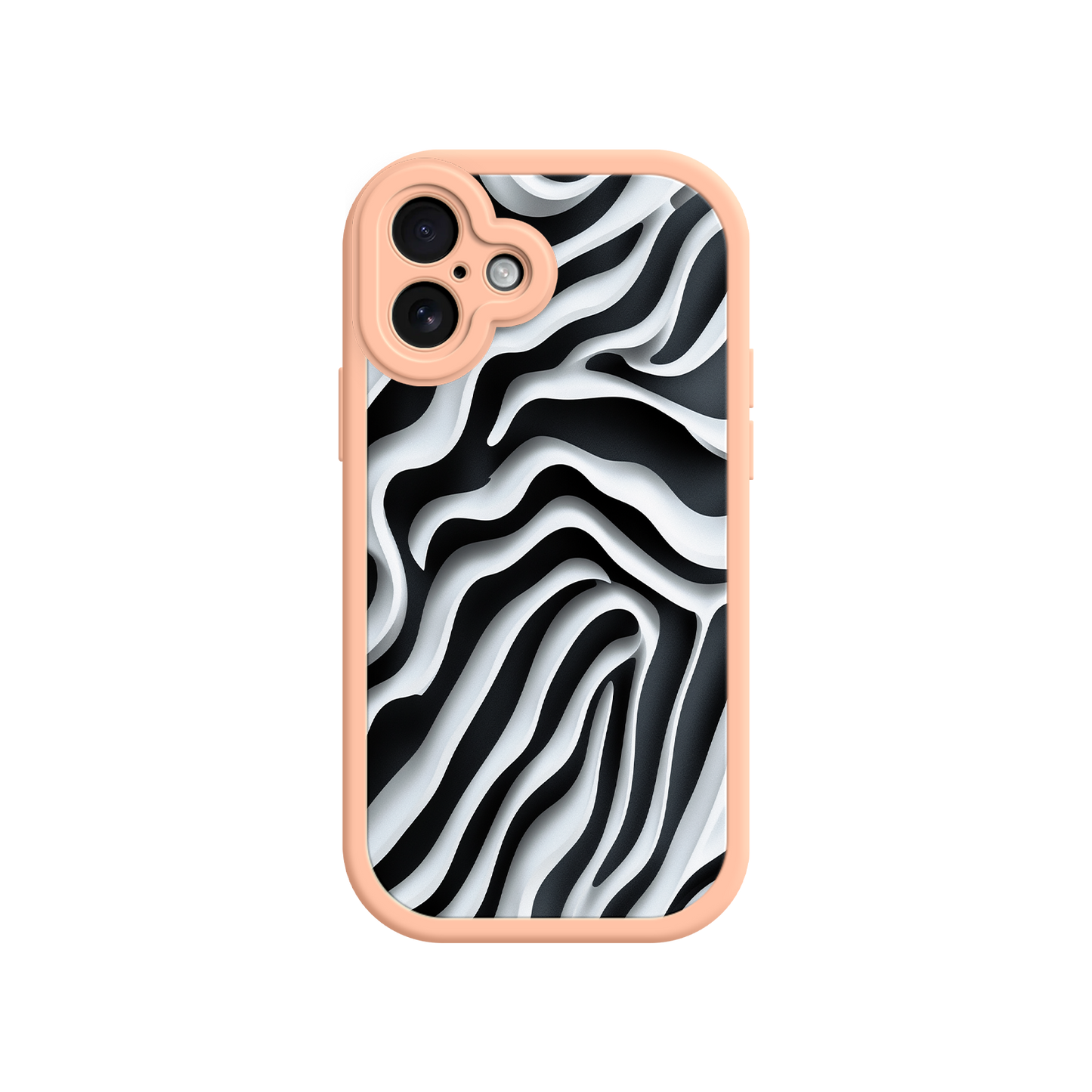 #MC0040 Factory Wholesale Zebra Pattern iPhone 17 Case – Black & White Protective Cover for iPhone 16 Pro / Max