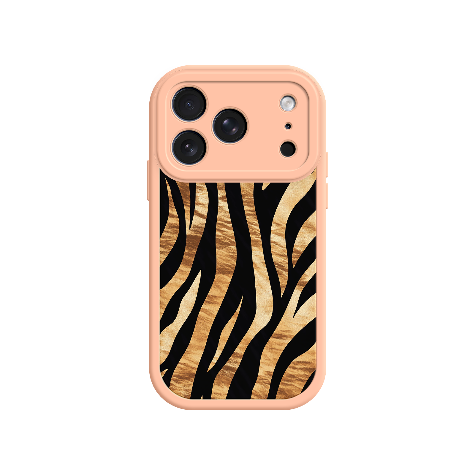 Animal print phone case with textured tiger design