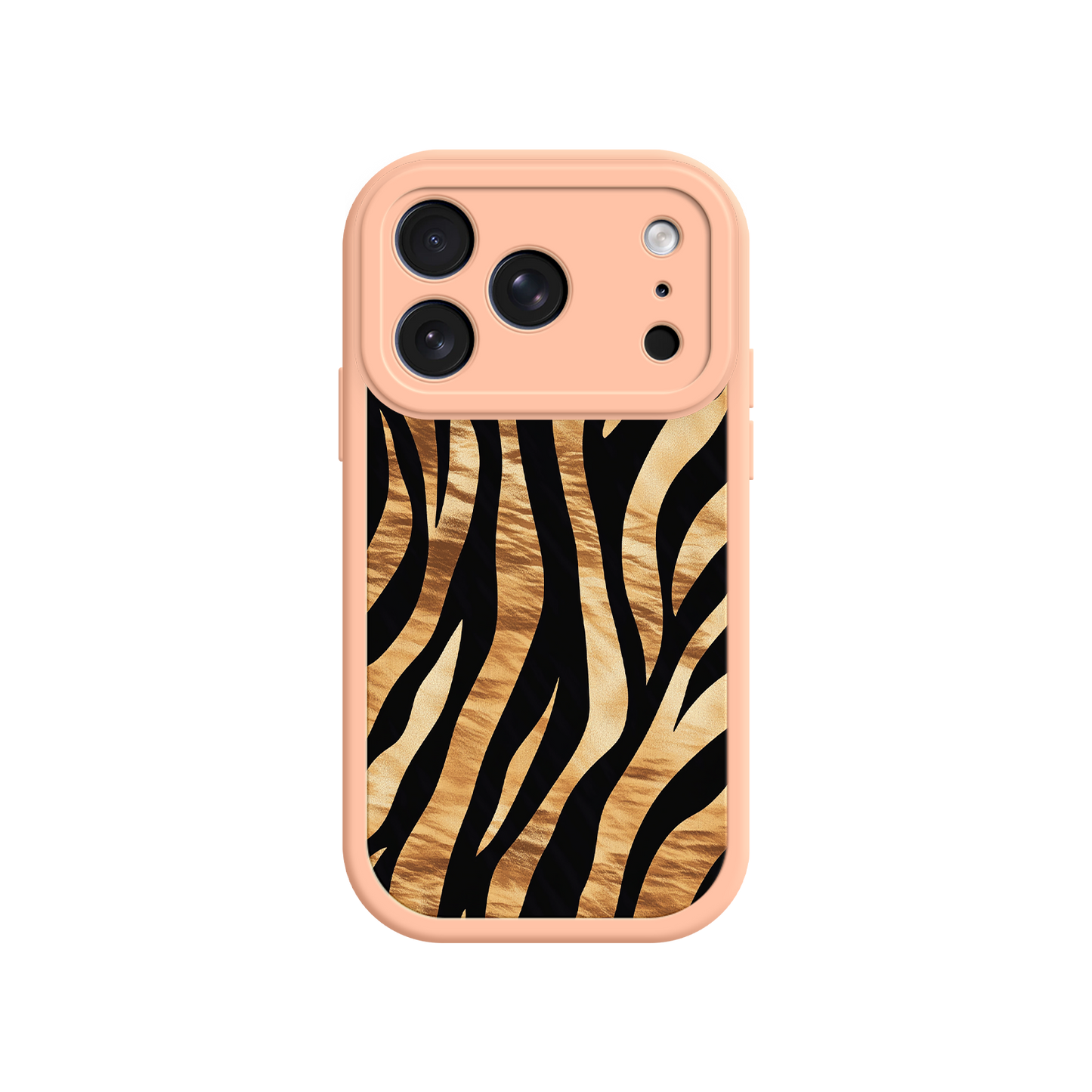 Jungle-themed phone case with bold stripes