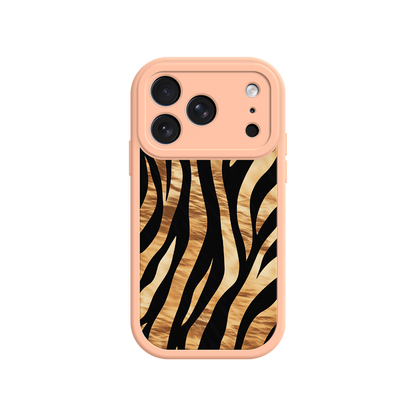 Jungle-themed phone case with bold stripes
