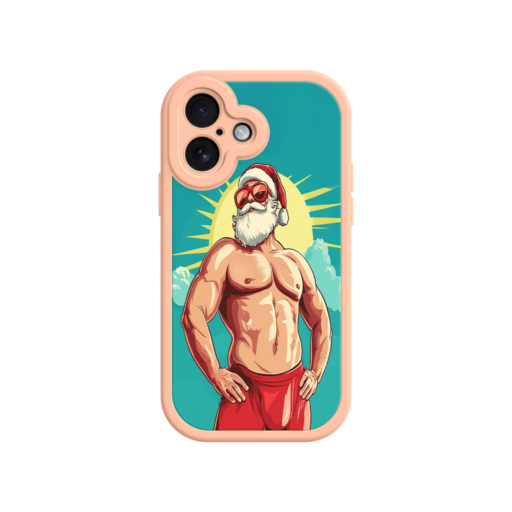 Santa Claus phone case with radiant sunburst