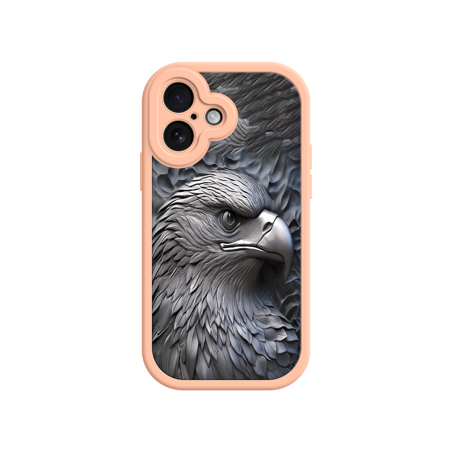 #MC0026 Factory Wholesale Embossed Eagle iPhone 17 Case – Grayscale 3D Design, Rugged Protective Cover, Symbol of Strength & Freedom