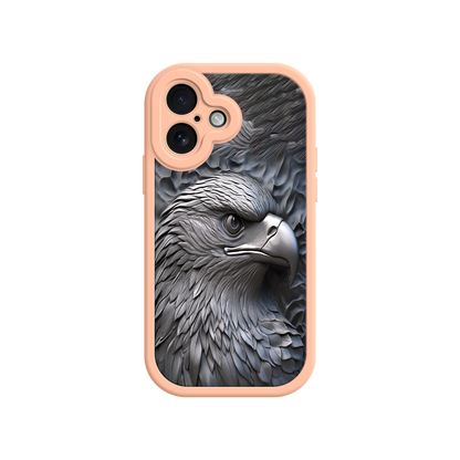 #MC0026 Factory Wholesale Embossed Eagle iPhone 17 Case – Grayscale 3D Design, Rugged Protective Cover, Symbol of Strength & Freedom