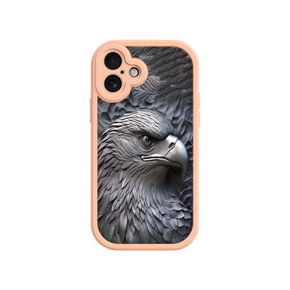 #MC0026 Factory Wholesale Embossed Eagle iPhone 17 Case – Grayscale 3D Design, Rugged Protective Cover, Symbol of Strength & Freedom