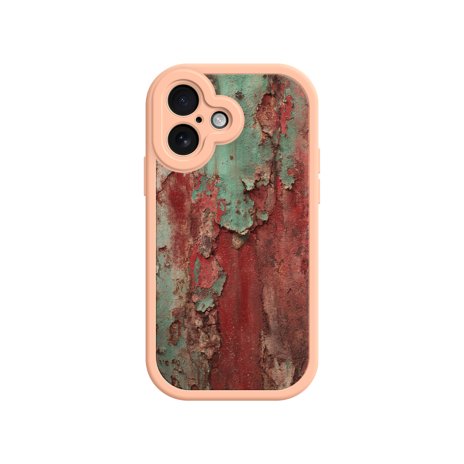 Unique gift phone case with rustic metal texture
