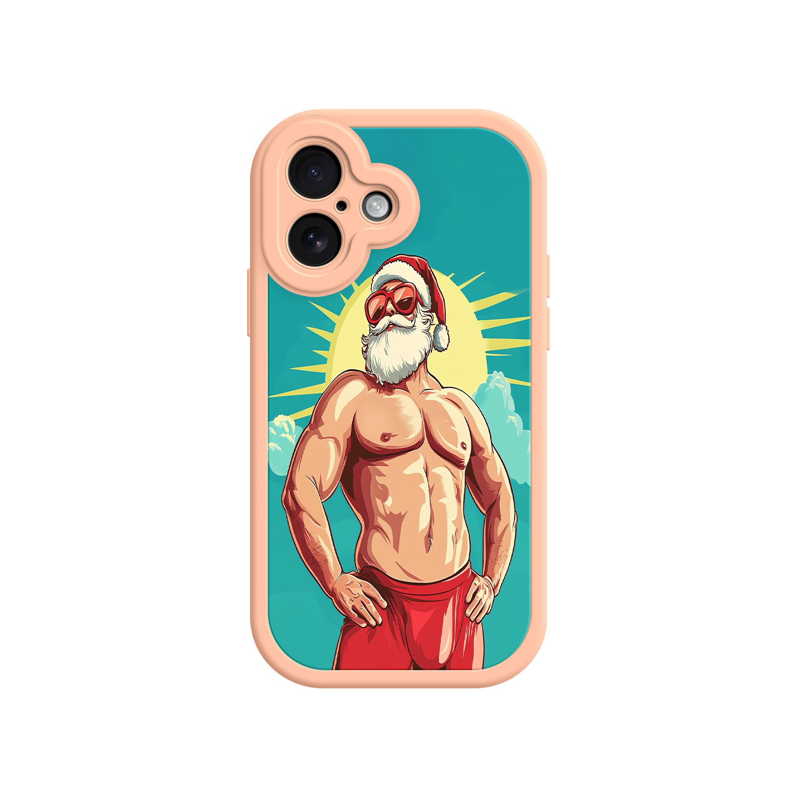Funny Christmas phone case with bold illustration