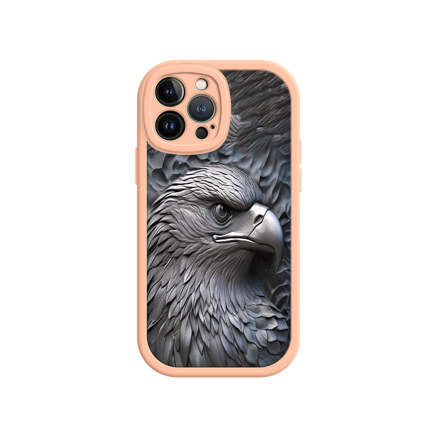 #MC0026 Factory Wholesale Embossed Eagle iPhone 17 Case – Grayscale 3D Design, Rugged Protective Cover, Symbol of Strength & Freedom