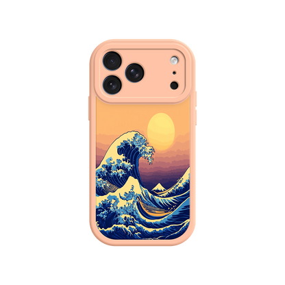 #MC0012 Factory Wholesale Great Wave Sunset iPhone Case – Japanese Art with Ocean & Mountain Design