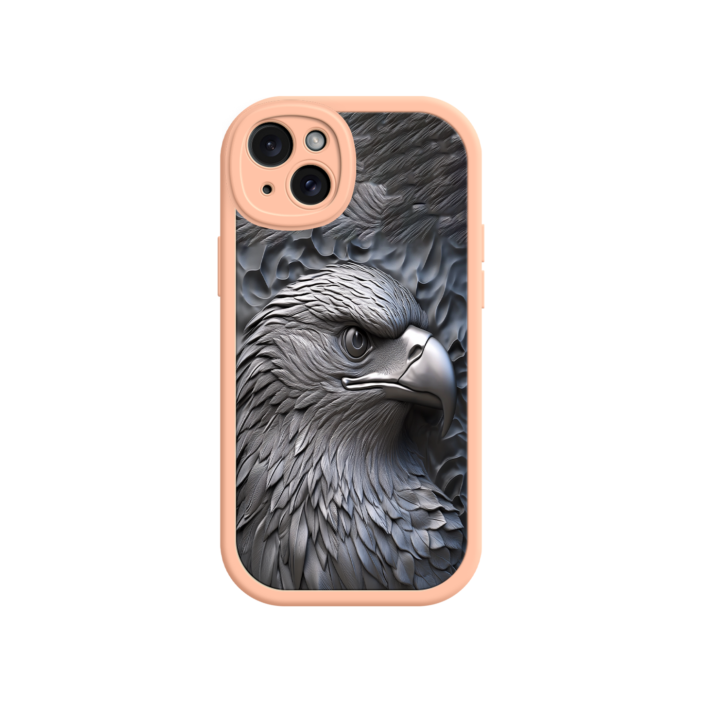 #MC0026 Factory Wholesale Embossed Eagle iPhone 17 Case – Grayscale 3D Design, Rugged Protective Cover, Symbol of Strength & Freedom