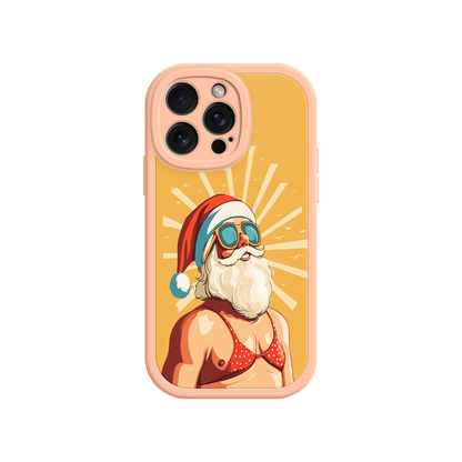 Santa phone case with humorous festive artwork
