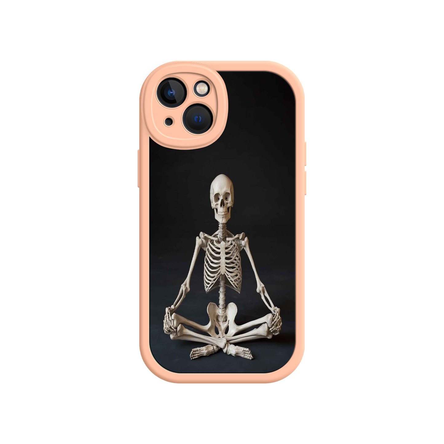 #MC0041 Factory Wholesale Meditating Skeleton iPhone 17 Case – Gothic Skelly Yoga Art, Anatomical Design, Spiritual Aesthetic