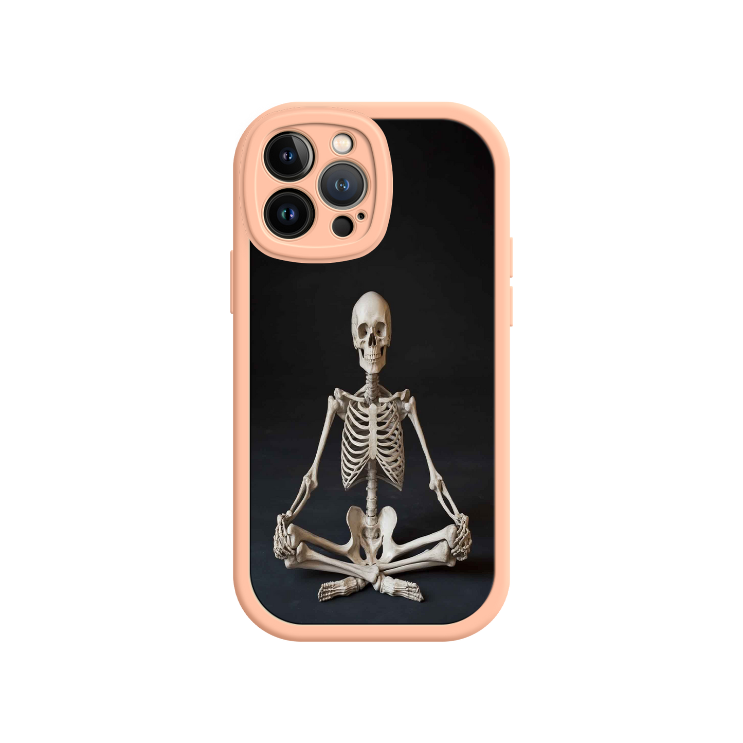 #MC0041 Factory Wholesale Meditating Skeleton iPhone 17 Case – Gothic Skelly Yoga Art, Anatomical Design, Spiritual Aesthetic