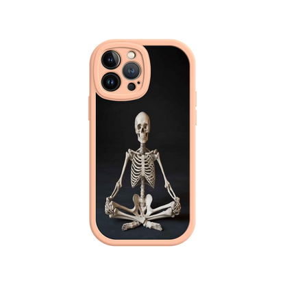 #MC0041 Factory Wholesale Meditating Skeleton iPhone 17 Case – Gothic Skelly Yoga Art, Anatomical Design, Spiritual Aesthetic