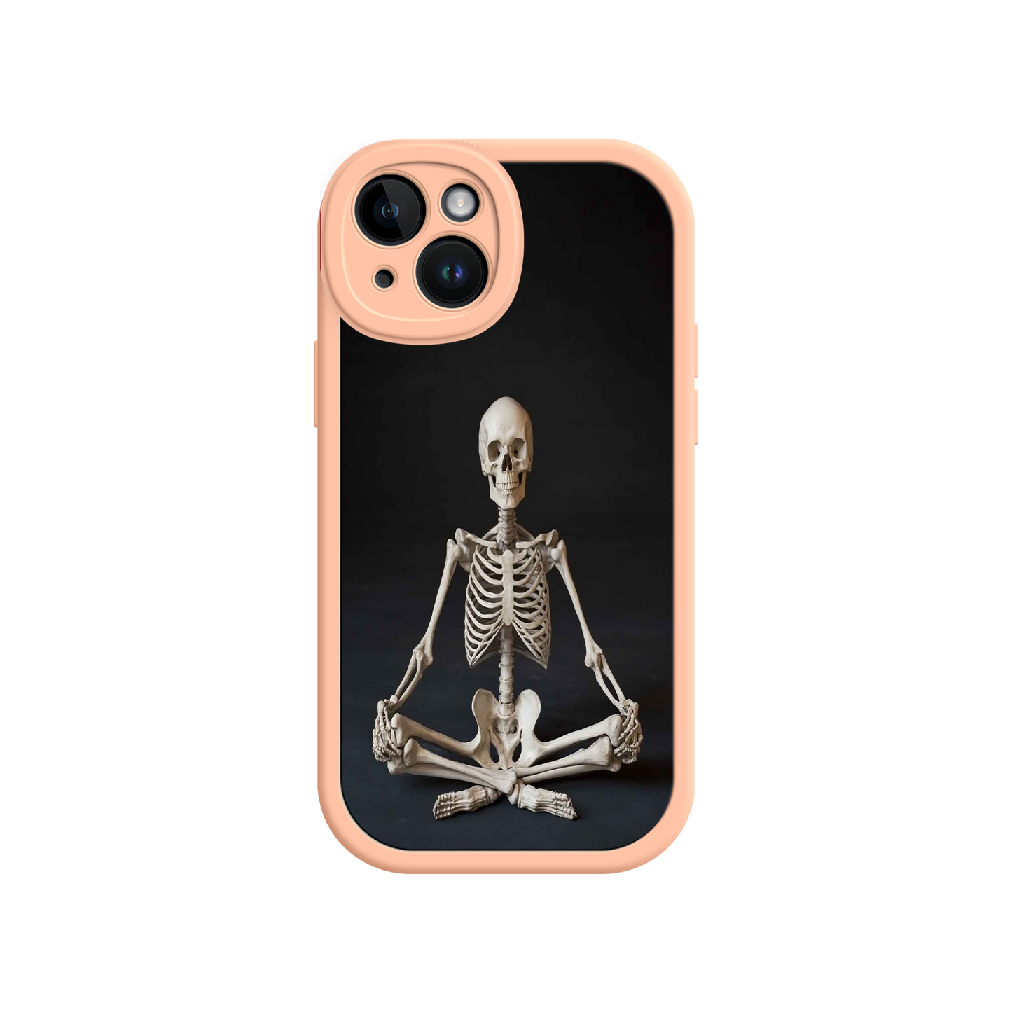 #MC0041 Factory Wholesale Meditating Skeleton iPhone 17 Case – Gothic Skelly Yoga Art, Anatomical Design, Spiritual Aesthetic
