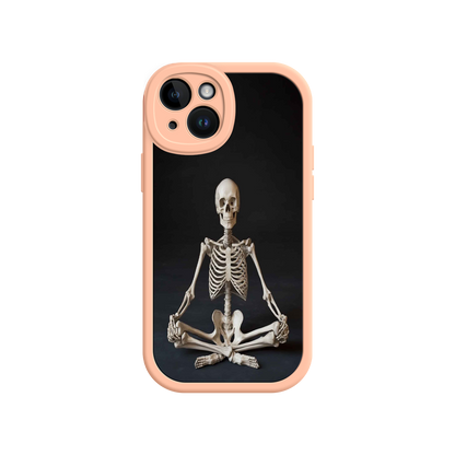 #MC0041 Factory Wholesale Meditating Skeleton iPhone 17 Case – Gothic Skelly Yoga Art, Anatomical Design, Spiritual Aesthetic