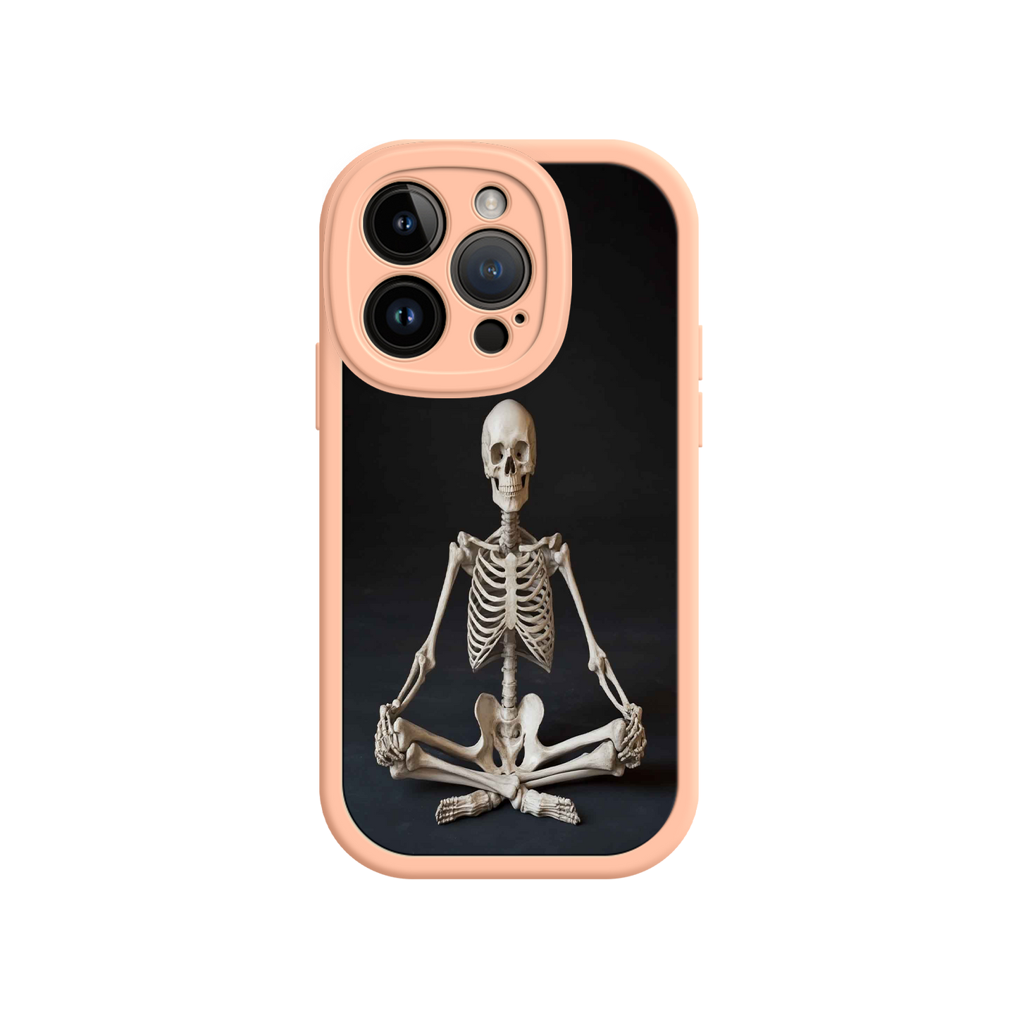 #MC0041 Factory Wholesale Meditating Skeleton iPhone 17 Case – Gothic Skelly Yoga Art, Anatomical Design, Spiritual Aesthetic