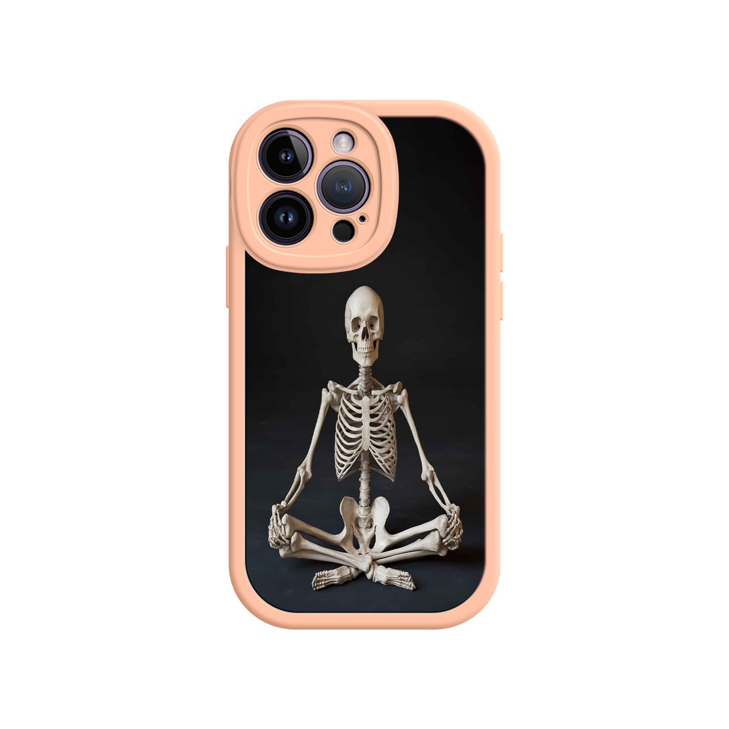 #MC0041 Factory Wholesale Meditating Skeleton iPhone 17 Case – Gothic Skelly Yoga Art, Anatomical Design, Spiritual Aesthetic