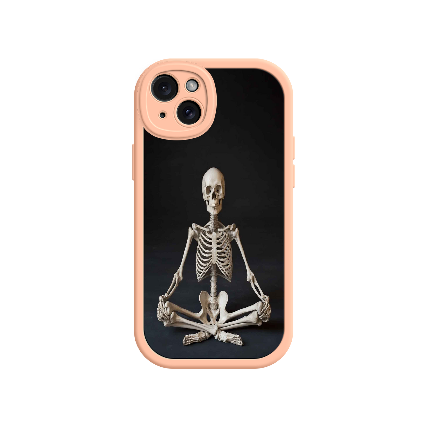 #MC0041 Factory Wholesale Meditating Skeleton iPhone 17 Case – Gothic Skelly Yoga Art, Anatomical Design, Spiritual Aesthetic