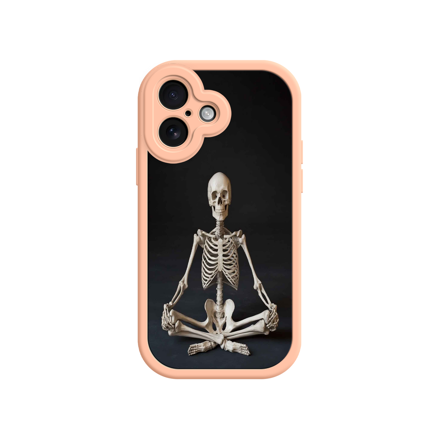 #MC0041 Factory Wholesale Meditating Skeleton iPhone 17 Case – Gothic Skelly Yoga Art, Anatomical Design, Spiritual Aesthetic