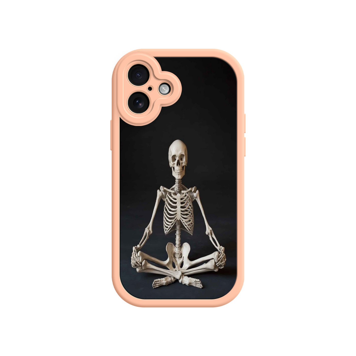 #MC0041 Factory Wholesale Meditating Skeleton iPhone 17 Case – Gothic Skelly Yoga Art, Anatomical Design, Spiritual Aesthetic