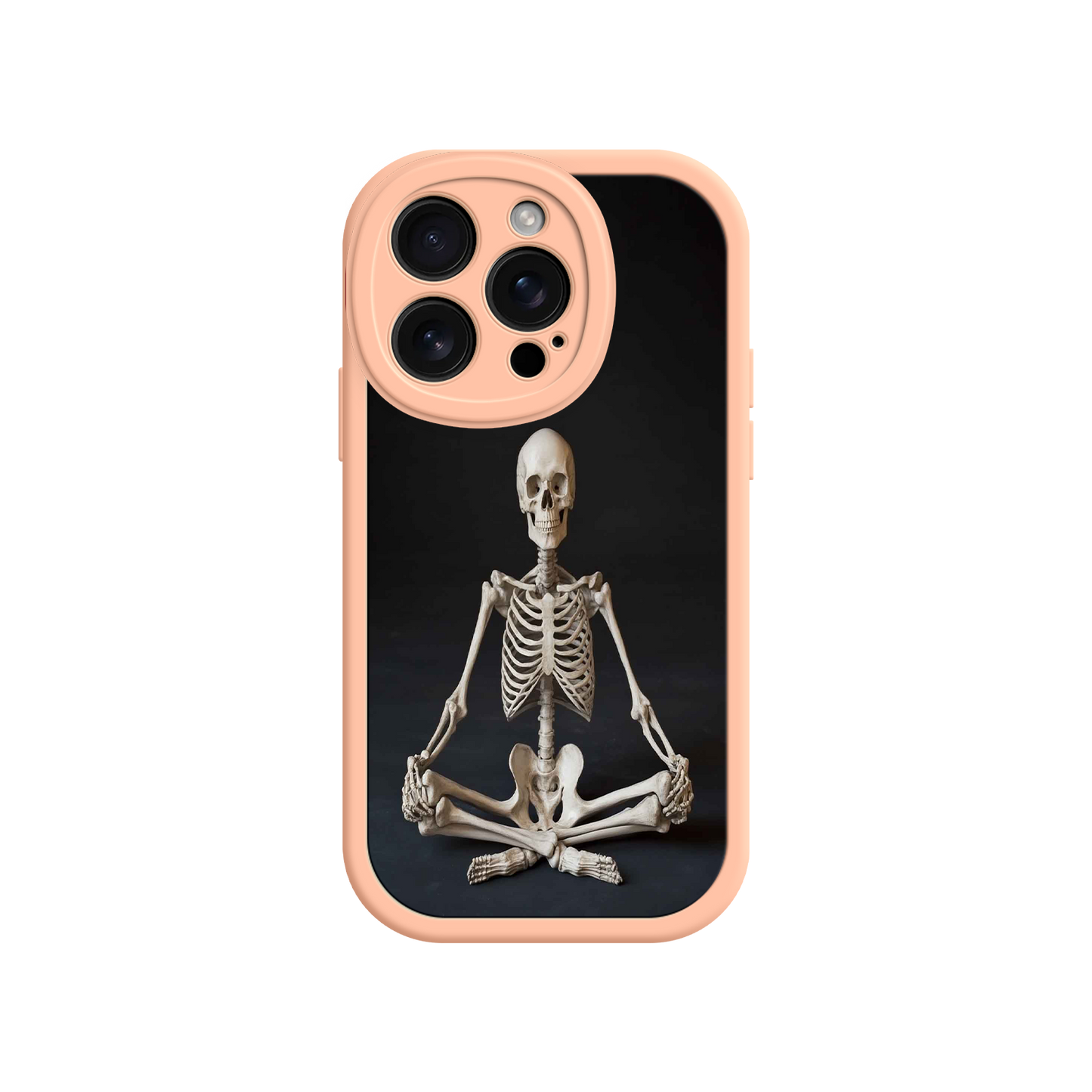 #MC0041 Factory Wholesale Meditating Skeleton iPhone 17 Case – Gothic Skelly Yoga Art, Anatomical Design, Spiritual Aesthetic