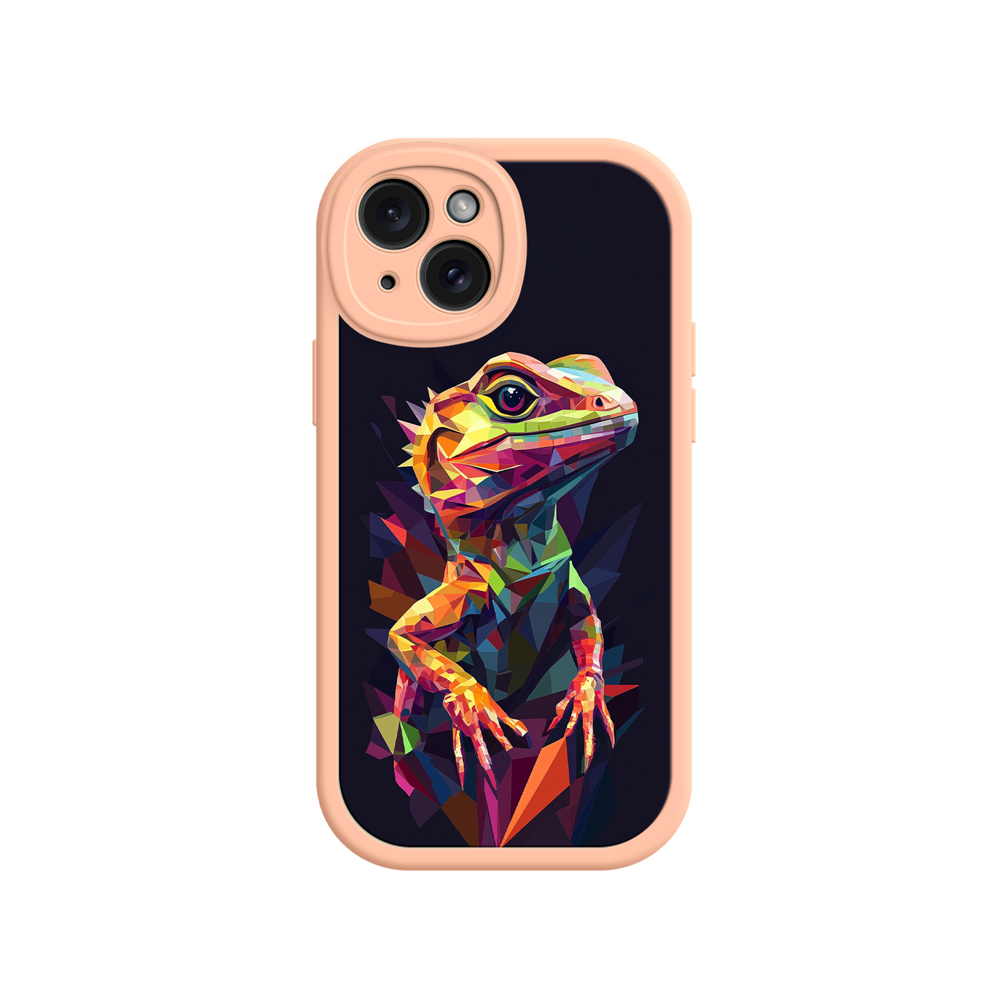 #MC0024 Factory Wholesale Geometric Lizard iPhone 17 Case – Colorful Polygon Art, Protective Animal Print Cover, Bold Reptile Design