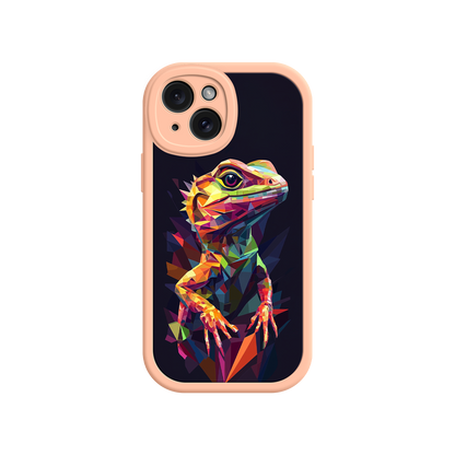 #MC0024 Factory Wholesale Geometric Lizard iPhone 17 Case – Colorful Polygon Art, Protective Animal Print Cover, Bold Reptile Design