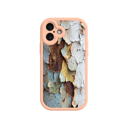 Artistic phone case with layered paint and rust