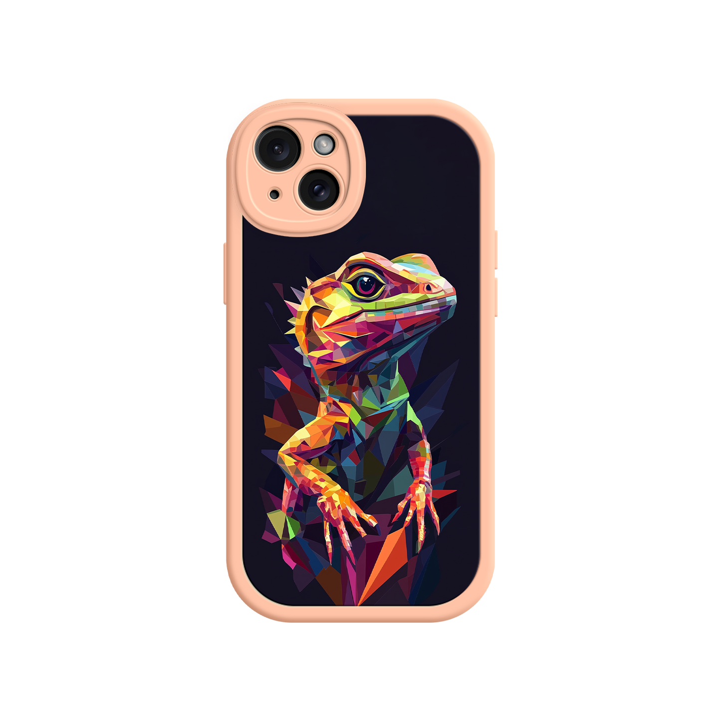 #MC0024 Factory Wholesale Geometric Lizard iPhone 17 Case – Colorful Polygon Art, Protective Animal Print Cover, Bold Reptile Design