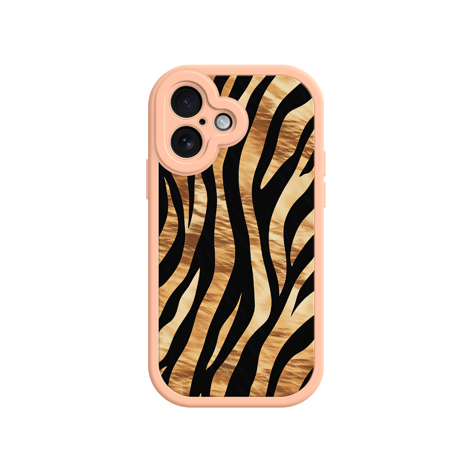 Tiger Stripe iPhone Case – Bold Animal Print with Olive Green Frame