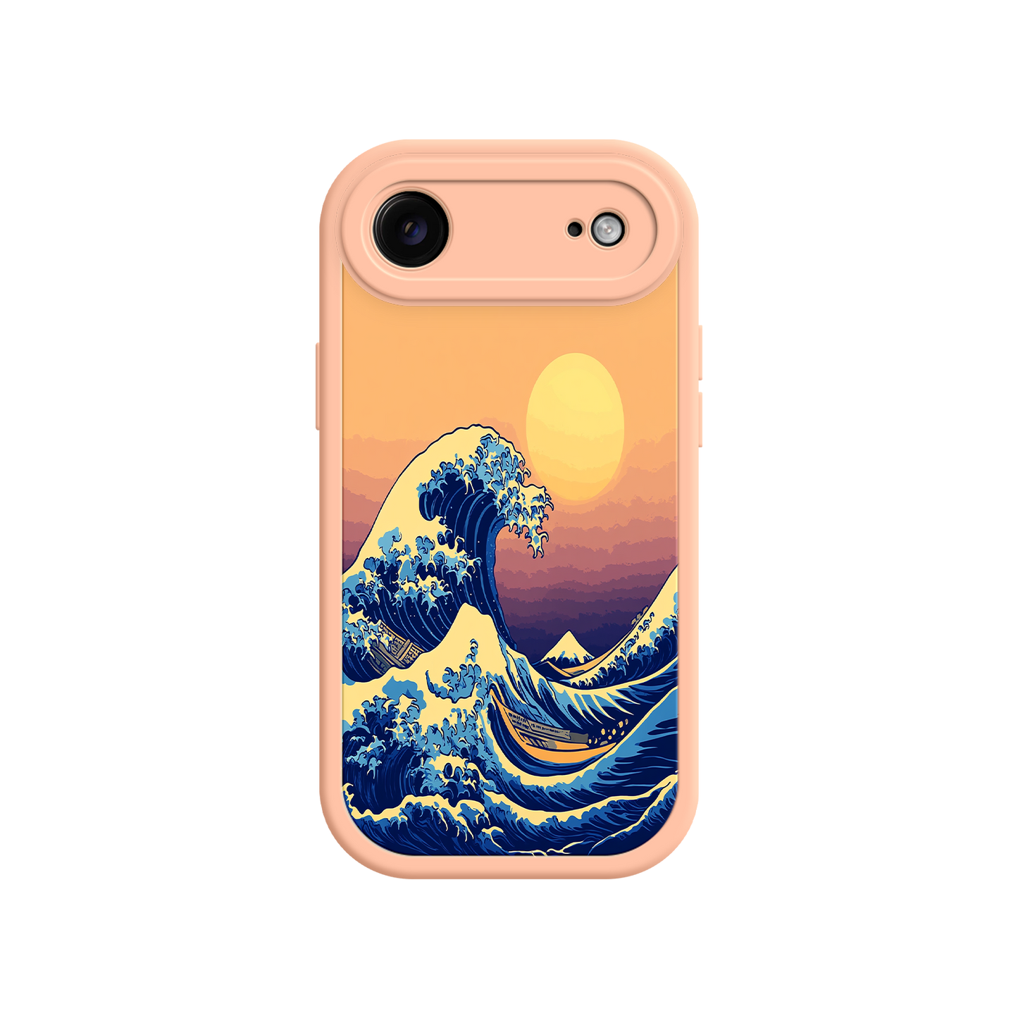 #MC0012 Factory Wholesale Great Wave Sunset iPhone Case – Japanese Art with Ocean & Mountain Design