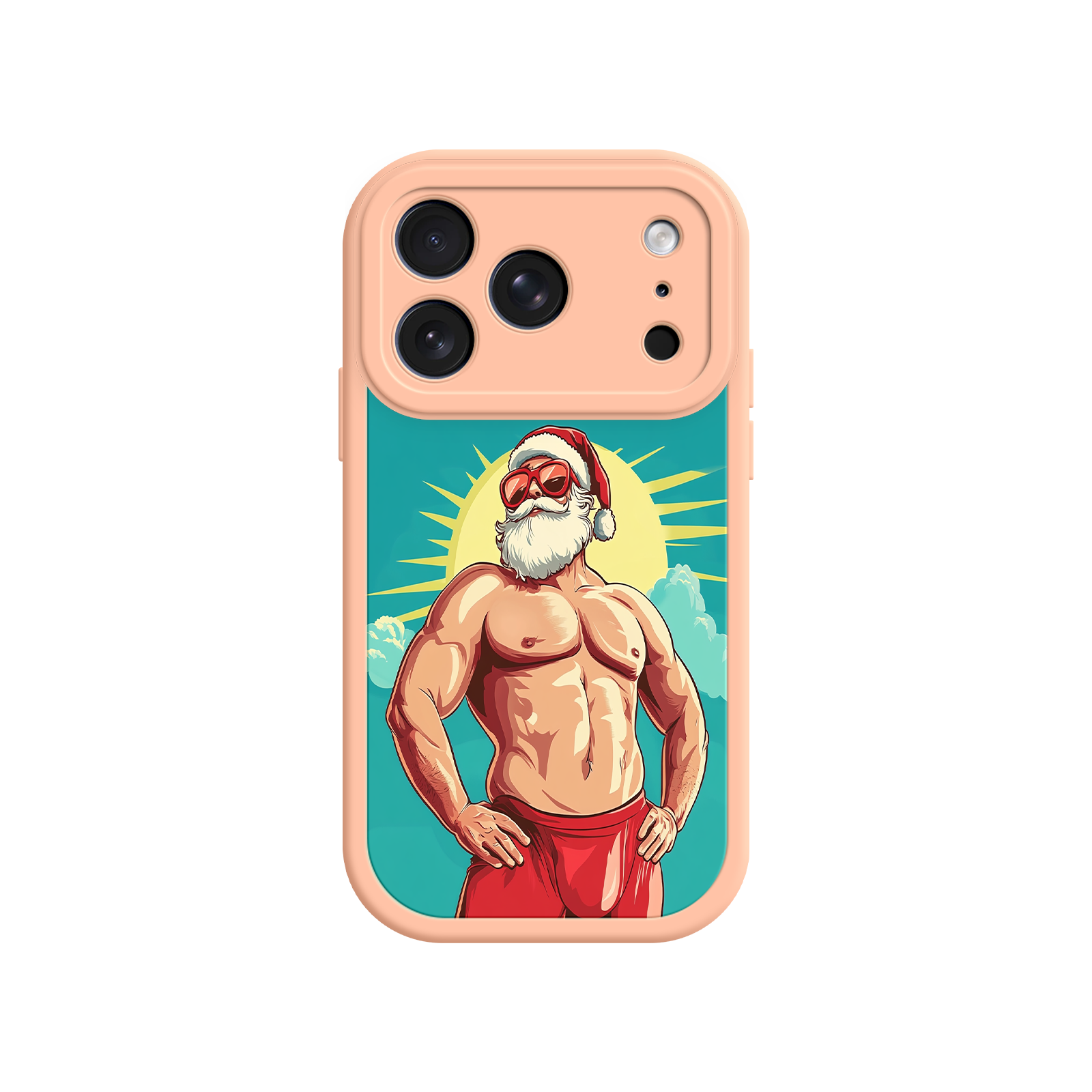 iPhone case with buff Santa and festive theme