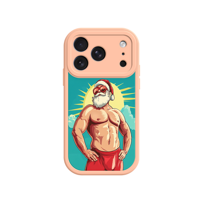 iPhone case with buff Santa and festive theme