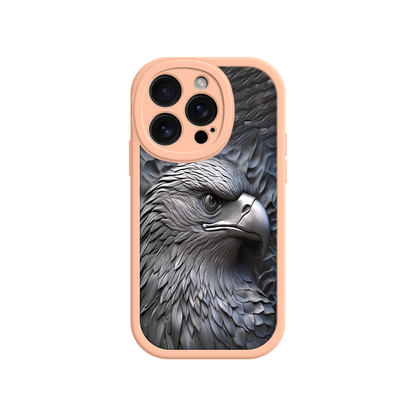 #MC0026 Factory Wholesale Embossed Eagle iPhone 17 Case – Grayscale 3D Design, Rugged Protective Cover, Symbol of Strength & Freedom