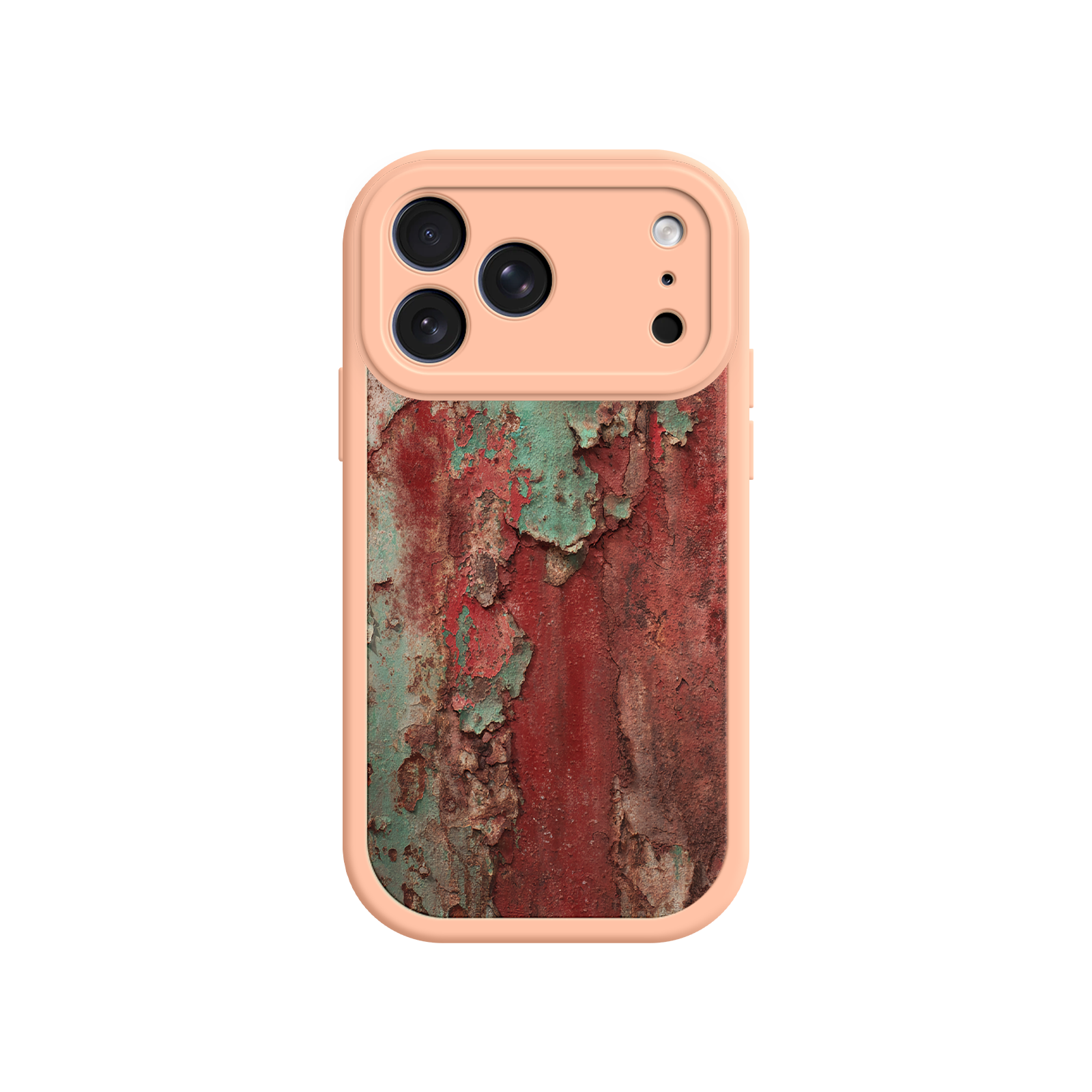 Phone case with a rustic design on a white background