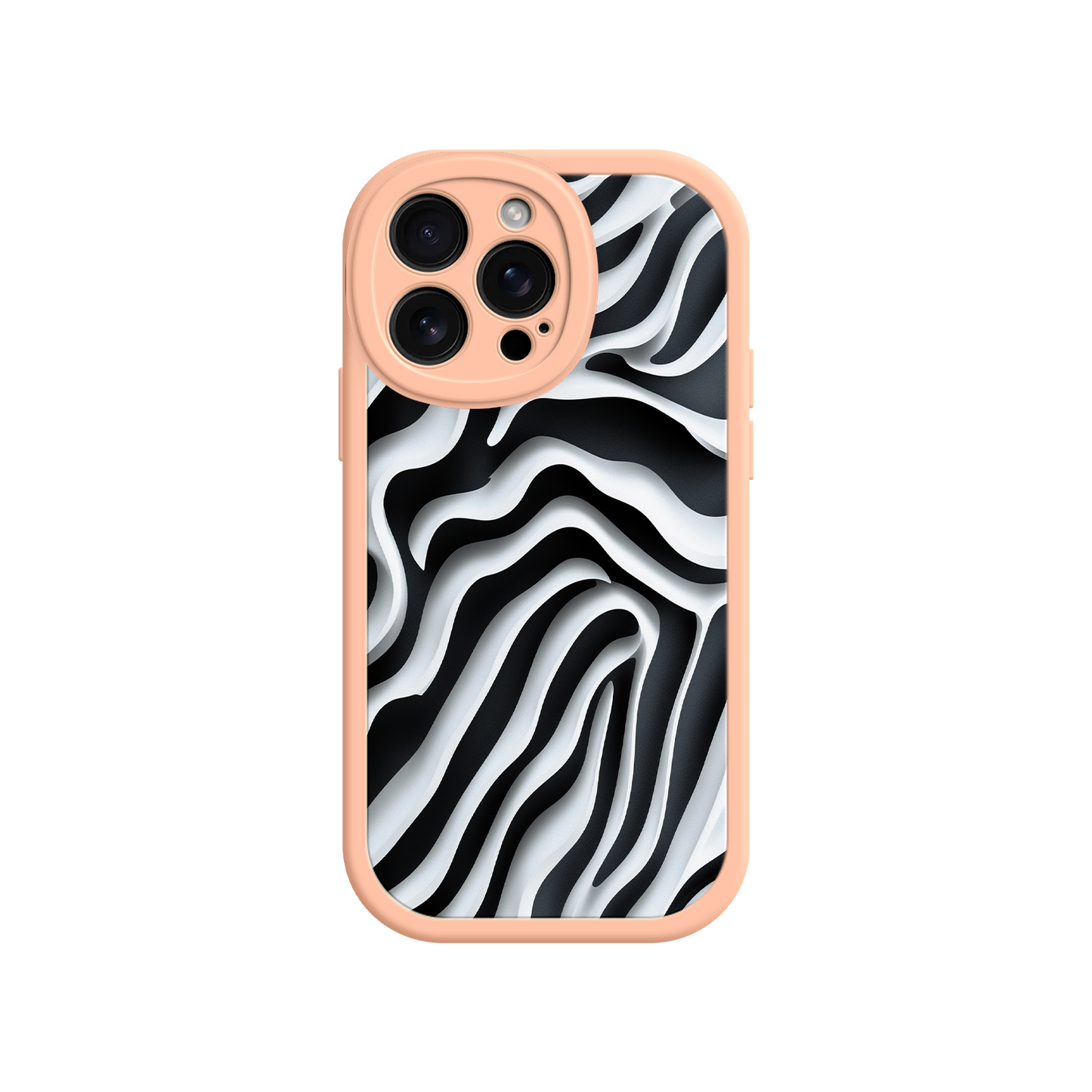 #MC0040 Factory Wholesale Zebra Pattern iPhone 17 Case – Black & White Protective Cover for iPhone 16 Pro / Max