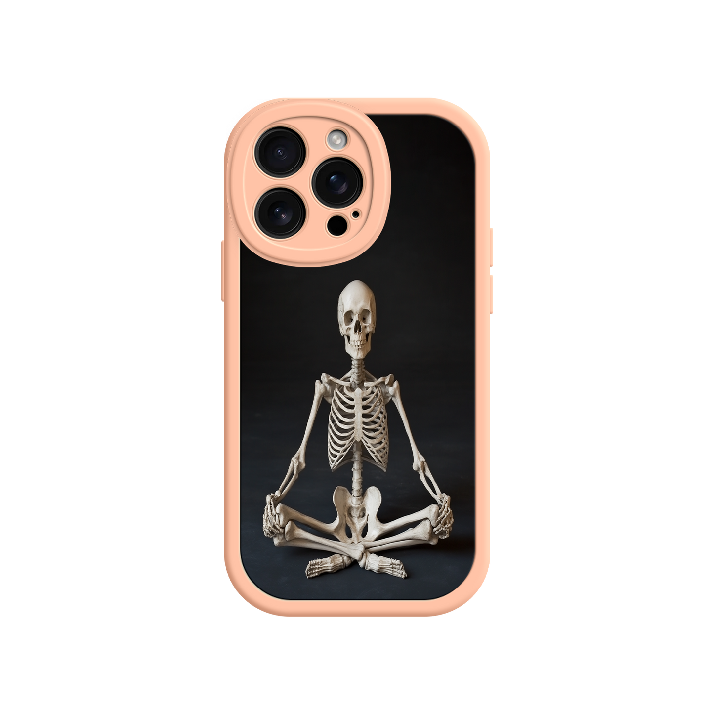 #MC0041 Factory Wholesale Meditating Skeleton iPhone 17 Case – Gothic Skelly Yoga Art, Anatomical Design, Spiritual Aesthetic