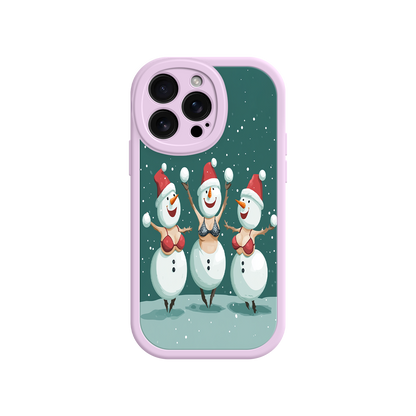 #MC0037 Factory Wholesale Festive Snowman iPhone 17 Case – Funny Christmas Art, Jolly Holiday Design, Soft Snowflakes