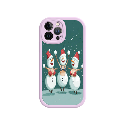 #MC0037 Factory Wholesale Festive Snowman iPhone 17 Case – Funny Christmas Art, Jolly Holiday Design, Soft Snowflakes