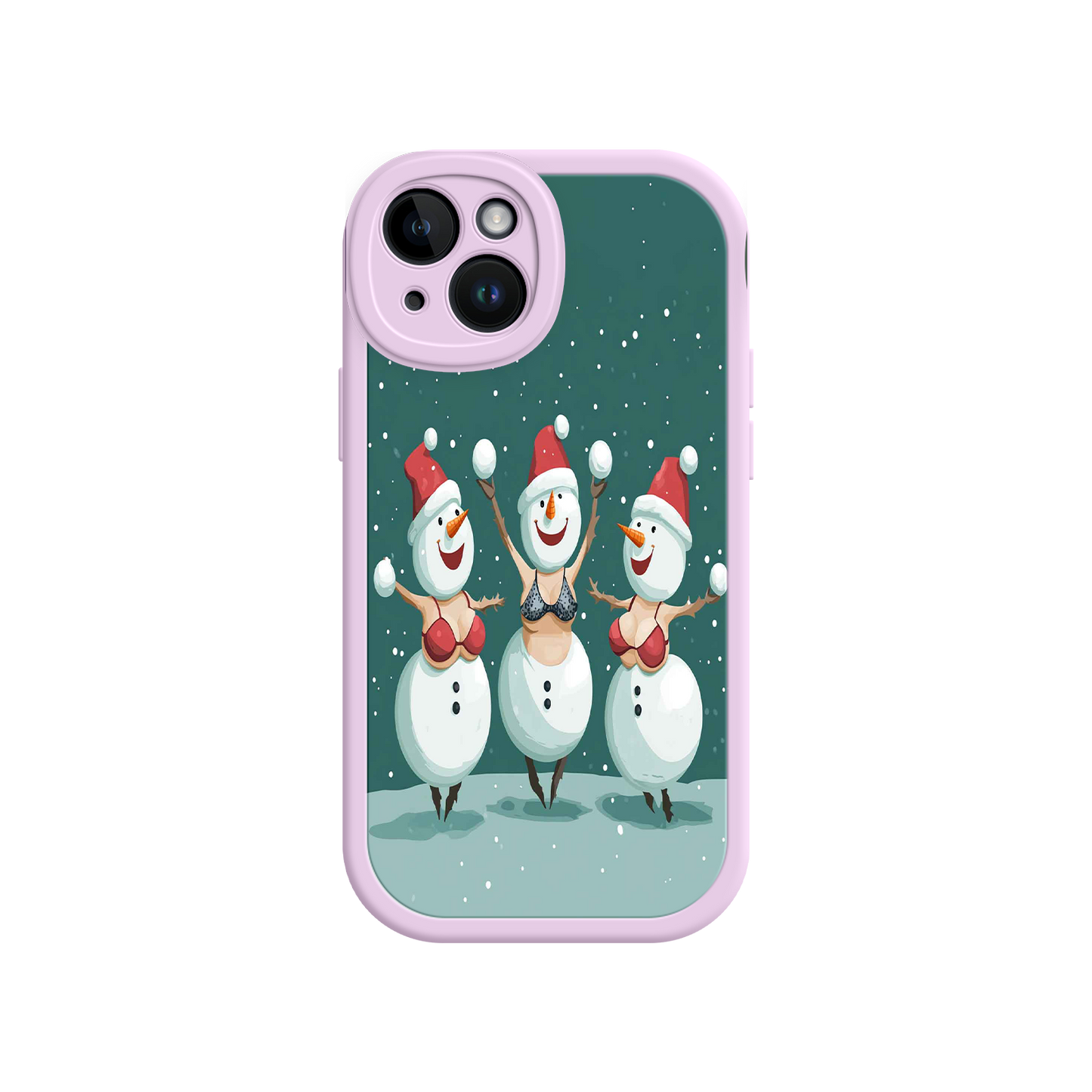 #MC0037 Factory Wholesale Festive Snowman iPhone 17 Case – Funny Christmas Art, Jolly Holiday Design, Soft Snowflakes