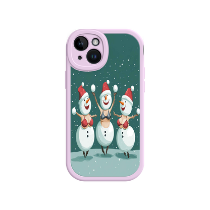 #MC0037 Factory Wholesale Festive Snowman iPhone 17 Case – Funny Christmas Art, Jolly Holiday Design, Soft Snowflakes
