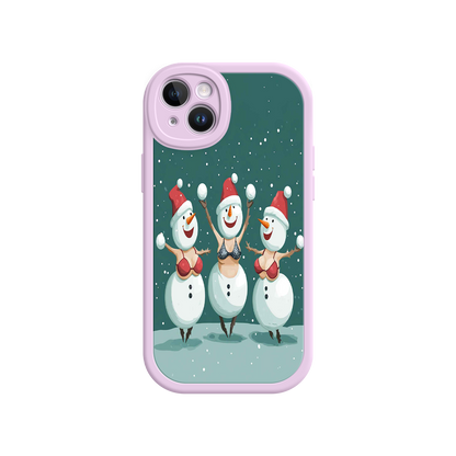 #MC0037 Factory Wholesale Festive Snowman iPhone 17 Case – Funny Christmas Art, Jolly Holiday Design, Soft Snowflakes